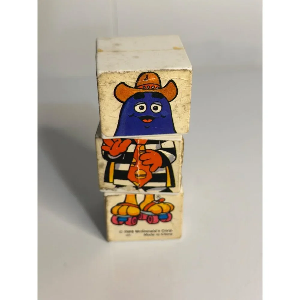 Vintage 1988 McDonald’s Grimace Puzzle‎ Cube – Happy Meal “Under 3” Toy 4.25